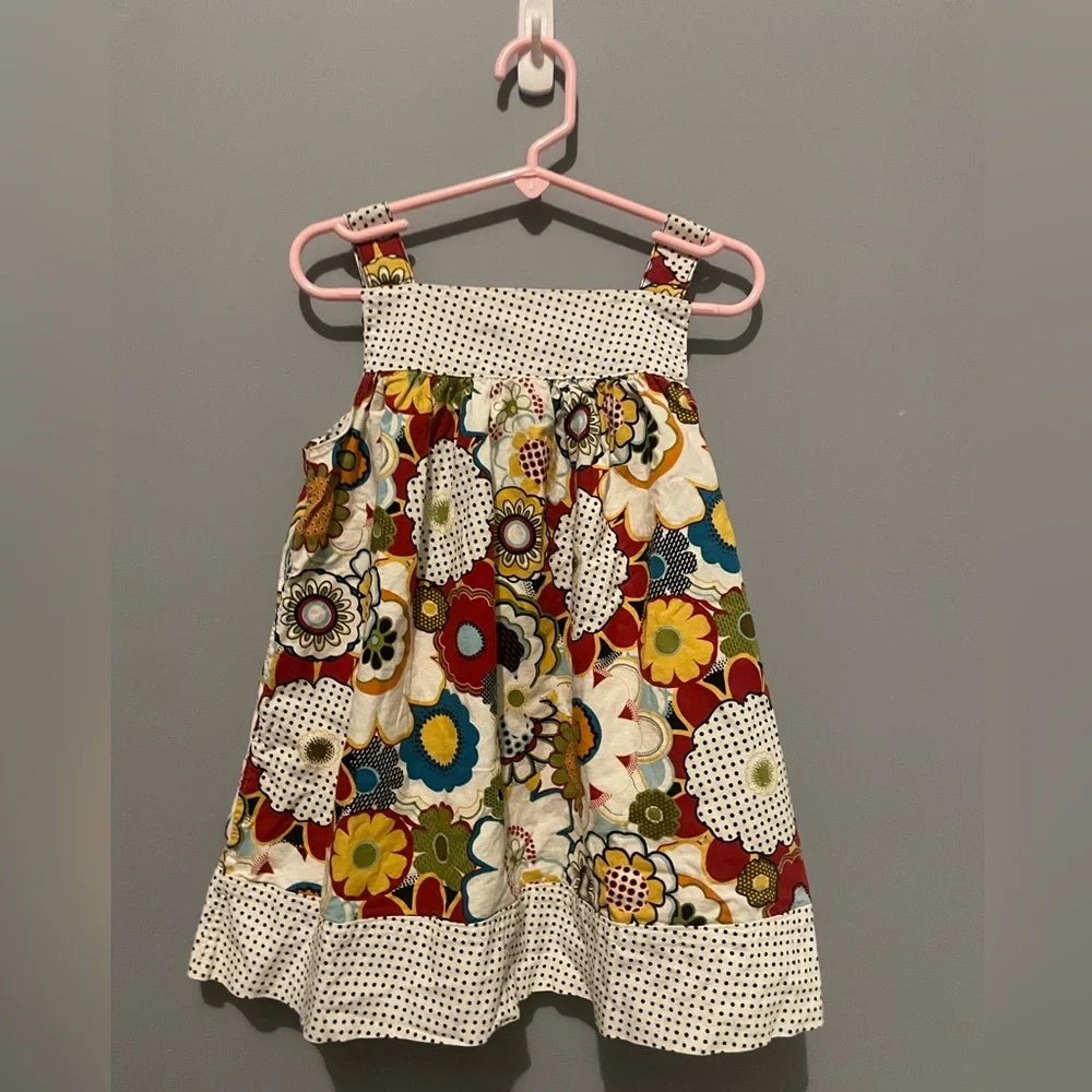 Toddler Floral Pleated Floral‎ Dot dress/ tunic